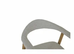 Stoel Herbie 56x55x73cm - eik massief & stof - beige