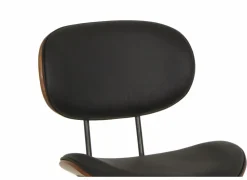 Stoel Ruby 51x57x79cm - lederlook - zwart/bruin