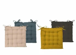 Stoelkussen 38x38cm - linnen - bruin