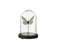 Stolp Vlinder H16cm - glas - zwart & transparant