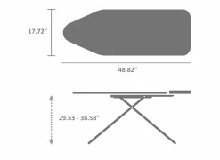 Strijkplank Brabantia 124x45cm - staal - denim black