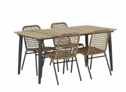 Tafel Brisk 160x90cm - teak massief & aluminium - naturel