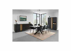 Tafel Faro 170x95cm - melamine - structuur zwart