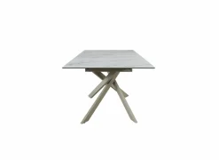 Tafel Gantia 180/240x90x76cm - keramiek & glas - wit goud zwart