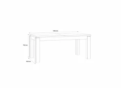 Tafel Kaszimiro 180/220x90cm - decor - waterford eik & zwart