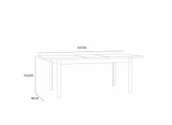 Tafel Killarney 160-207x90xH77cm - decor - mauvella oak