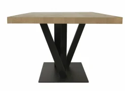 Tafel Sacha 200x100cm - melamine & metaal - canyon oak & zwart
