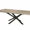 Tafel Stefan Tim 190-240x100cm - melamine & metaal - canyon oak & zwart