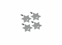 Tafellakengewichten Sterren/Vissen zilver, set van 4