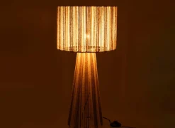 Tafellamp E27 H69cm - papier - wit & naturel