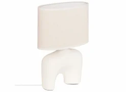 Tafellamp Gaby H31,5cm E14 - stoneware - wit