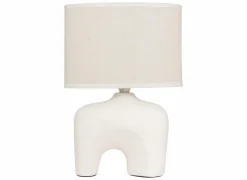 Tafellamp Gaby H31,5cm E14 - stoneware - wit