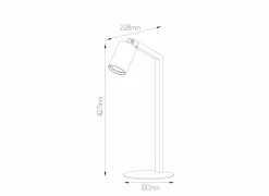 Tafellamp GU10 H42,7cm - aluminium - wit