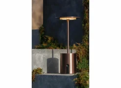 Tafellamp H20cm - aluminium - brons met herlaadbare batterij