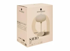 Tafellamp Savio E14 H38cm - glas/staal - beige