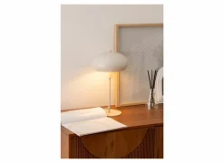 Tafellamp Savio E14 H38cm - glas/staal - beige