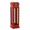 Telefooncel Antiek 38,5x11,5x11,5cm - metaal - rood