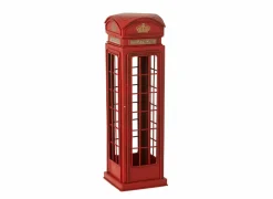 Telefooncel Antiek 38,5x11,5x11,5cm - metaal - rood