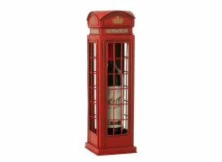 Telefooncel Antiek 38,5x11,5x11,5cm - metaal - rood