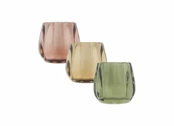 Theelichthouder Belia H7,5cm - glas - multicolor