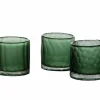 Theelichthouder Cassis Ø7x7cm - glas - groen