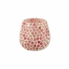 Theelichthouder Hart Ø9x8cm - glas - roze