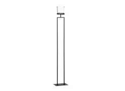Theelichthouder Ludowik H120cm - metaal & glas - zwart