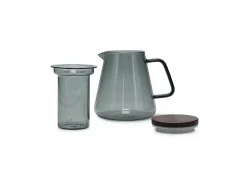 Theepot Luma 93cl - glas - grijs & naturel