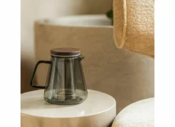 Theepot Luma 93cl - glas - grijs & naturel