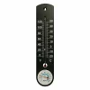 Thermometer met hygrometer H25cm - plastiek & glas - zwart