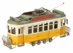 Tram Antiek 32x10x16cm - metaal - meerkleurig