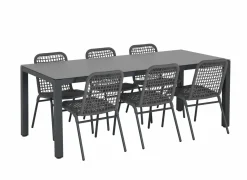 Tuinset Breeze 200x90cm met 6 Hopi tuinstoelen