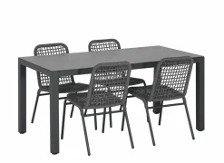 Tuinset Breeze 160x80cm met 4 tuinstoelen Hopi