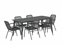 Tuinset Shore 180x90cm met 6 tuinstoelen Hopi