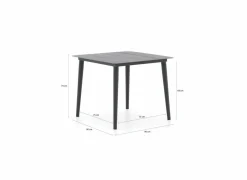 Tuintafel Shore 90x90cm aluminium antraciet