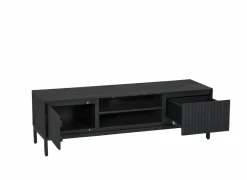 Tv-meubel Aquilano 145cm - acacia massief & decor - zwart