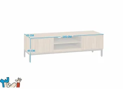 Tv-meubel Aquilano 145cm - acacia massief & decor- naturel