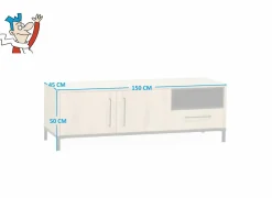 Tv-meubel Bridge 150cm - lamulux - fresh oak & old piano