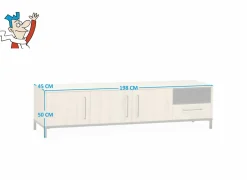 Tv-meubel Bridge 198cm - lamulux - fresh oak & old piano