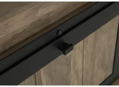 Tv-meubel 179cm - decor - old teak & matt black