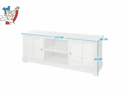 Tv-meubel 173cm - decor - wit