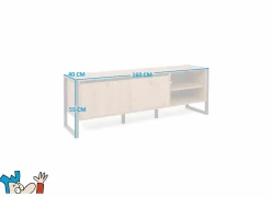 Tv-meubel Denver 160cm - decor - artisanale eik