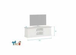 Tv-meubel Eline 157cm- decor - white oak & autumn oak