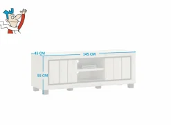 Tv-meubel Eureka 145cm - decor - natural oak & black