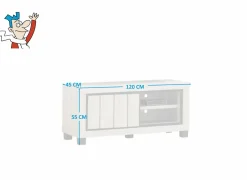 Tv-meubel Eureka 120cm - decor - natural oak & black