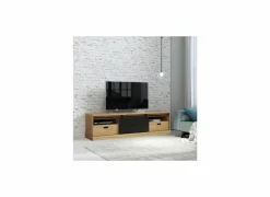 Tv-meubel Kaszimiro 203cm - decor - waterford eik & zwart