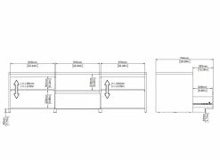 Tv-meubel Next 179cm - decor - wit & jackson hickory