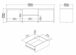 Tv-meubel Next 179cm - decor - wit & jackson hickory