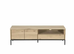 Tv-meubel Nomade 150cm - eik massief & fineer & decor - naturel