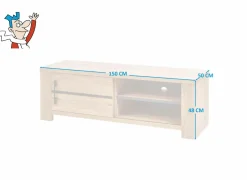 Tv-meubel Otto Piero 150cm - decor - scarlet eik